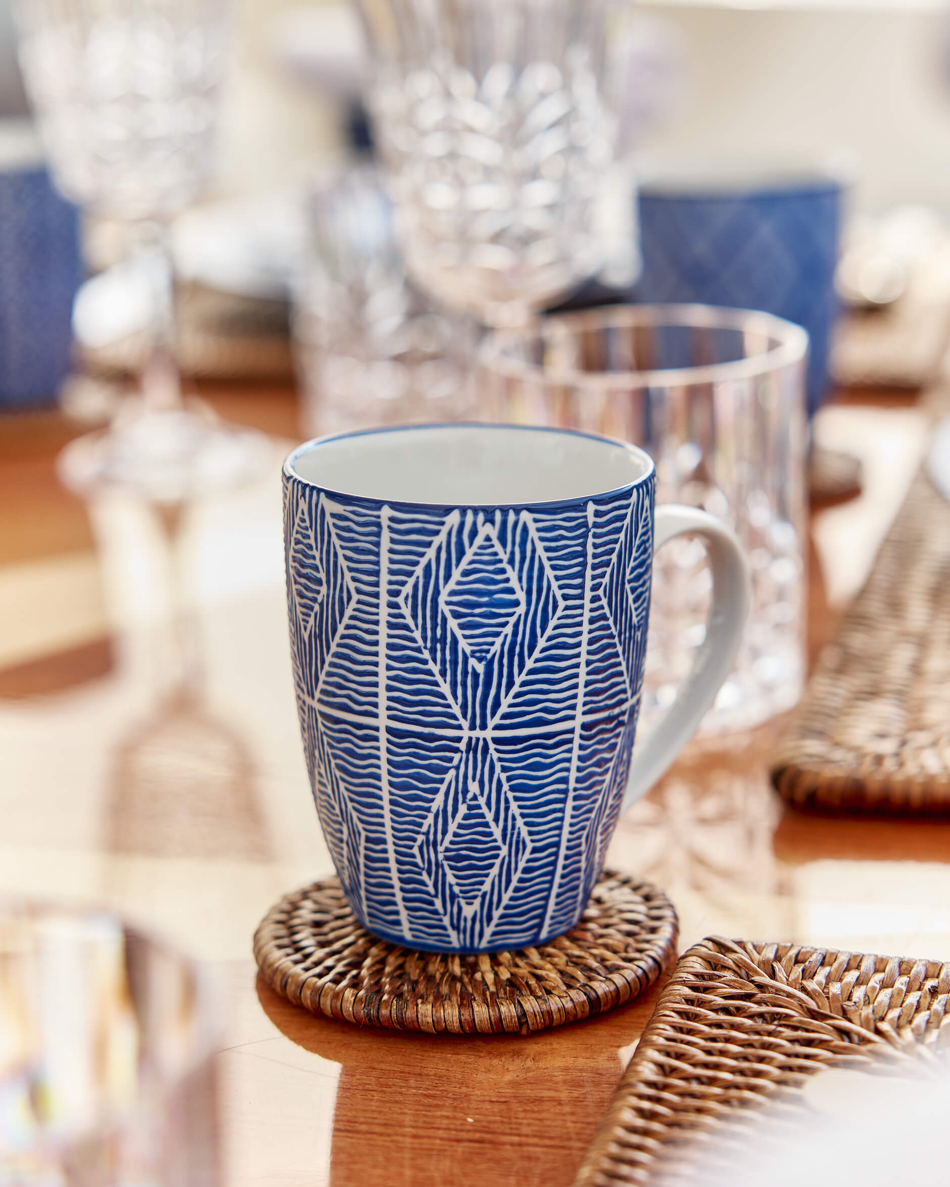 Capri Azzurra muggar blå/vit 6-pack