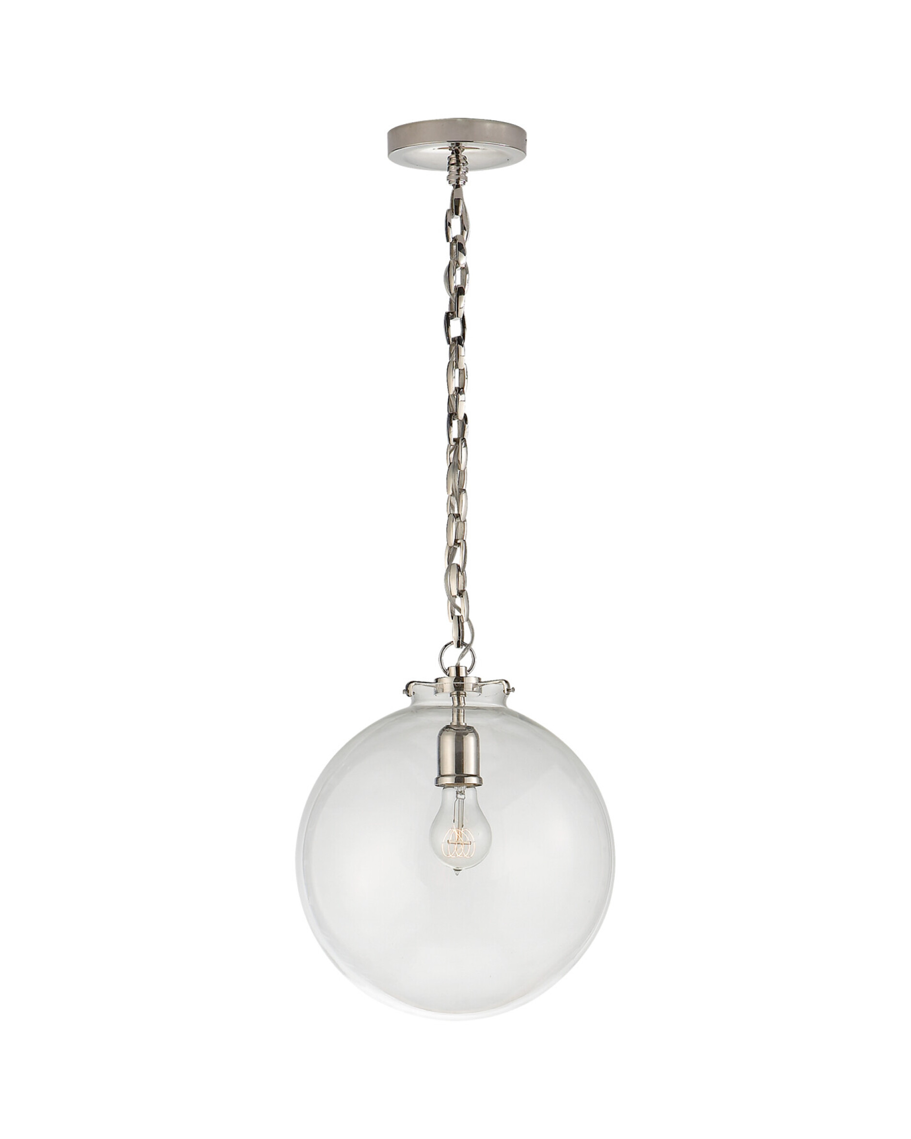 Katie Globe takpendel nickel/klarglas