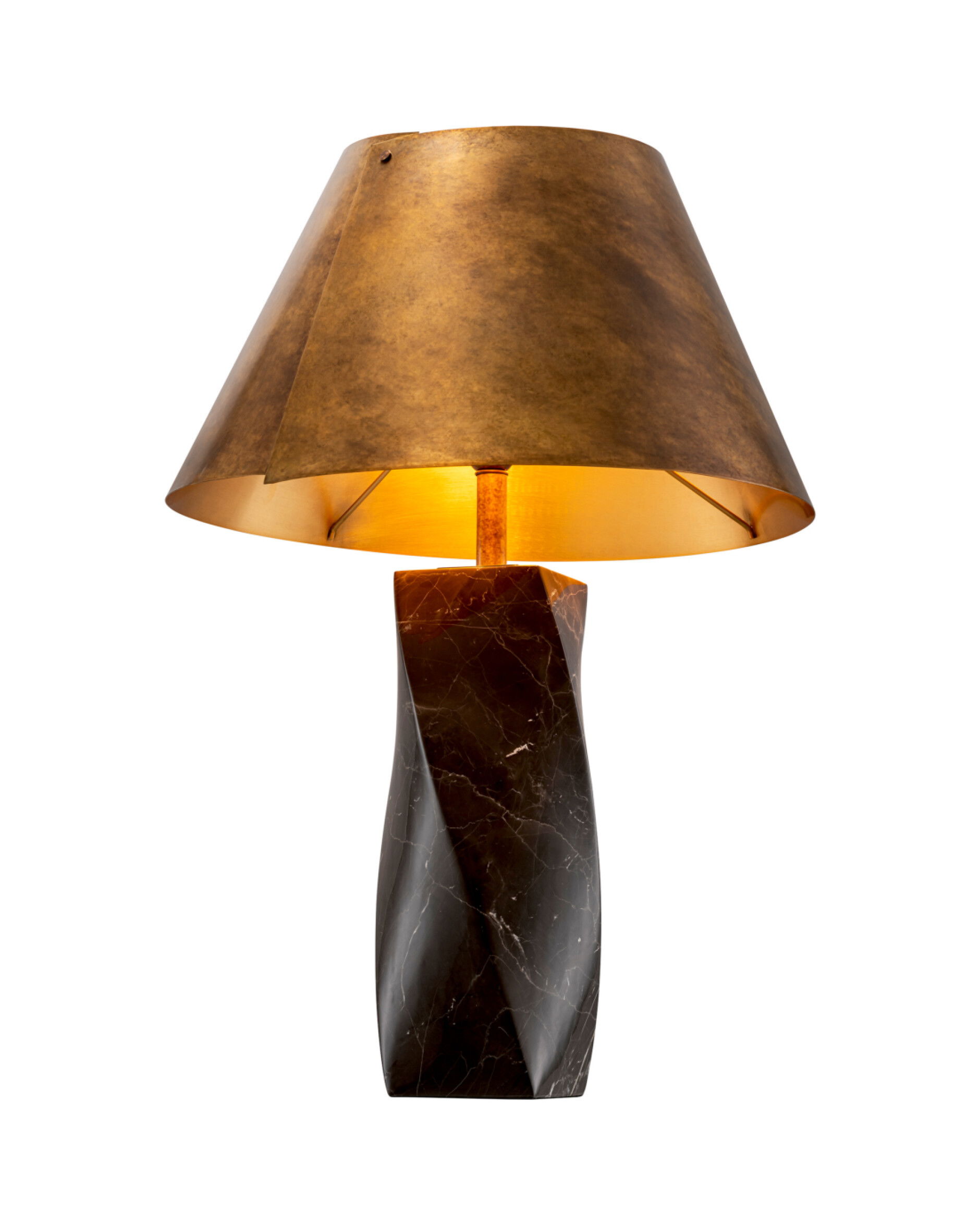 Camelia bordslampa antik mässing / svart