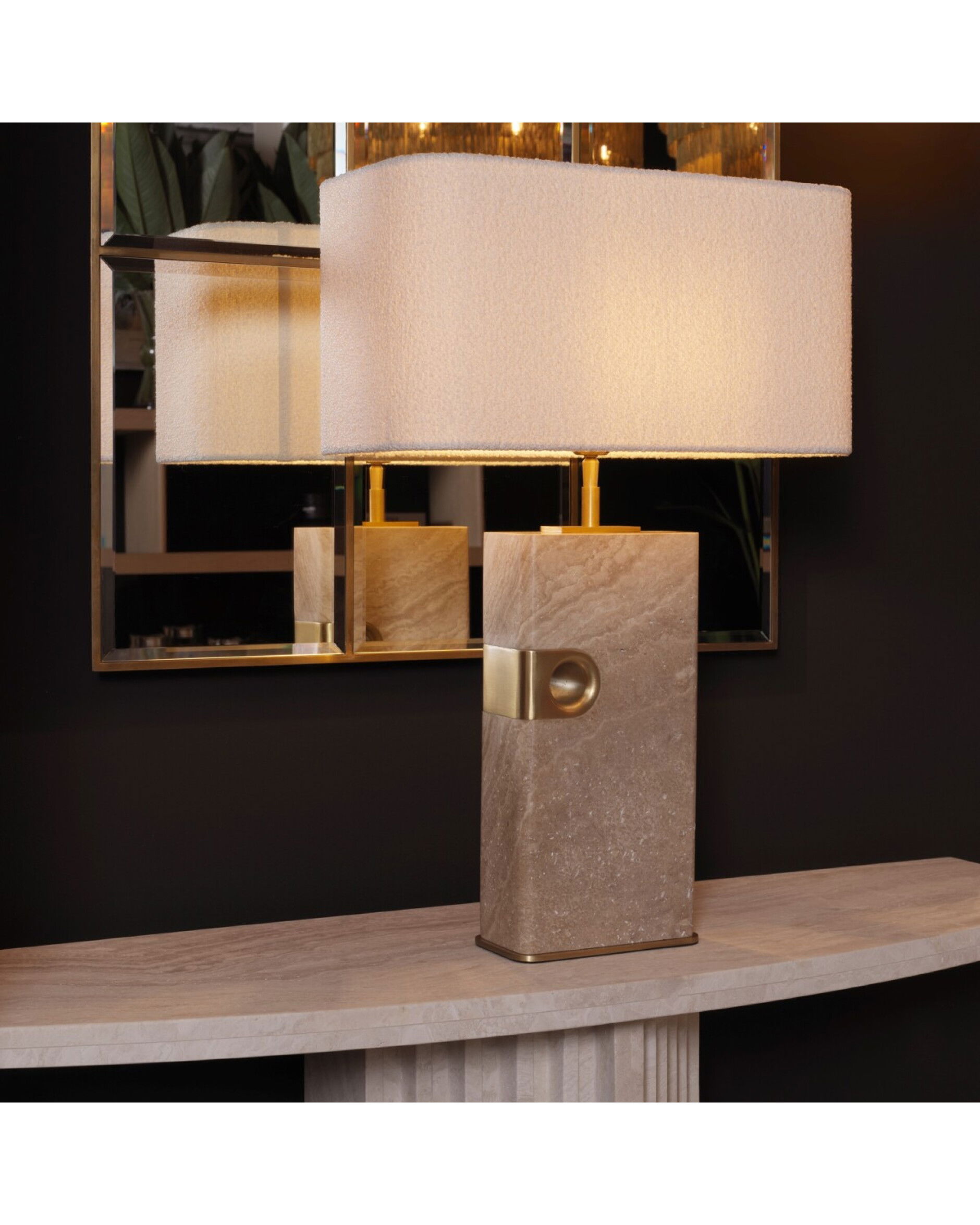 Sebago bordslampa travertine