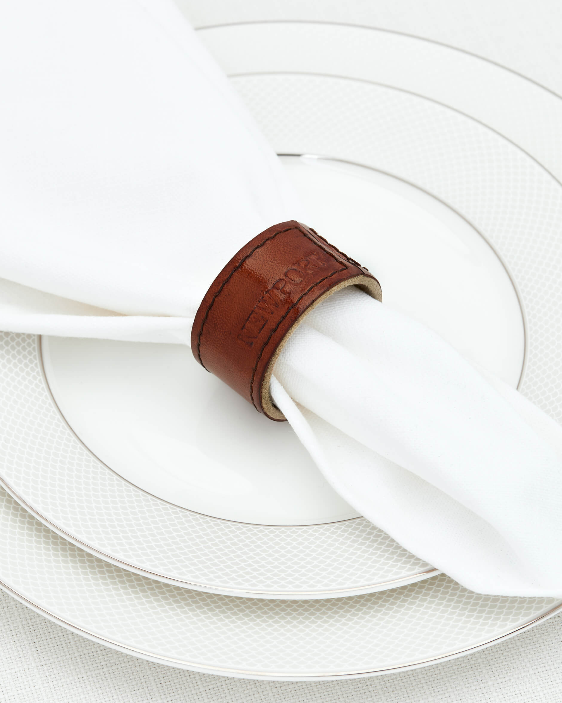 Kensington servettring läder