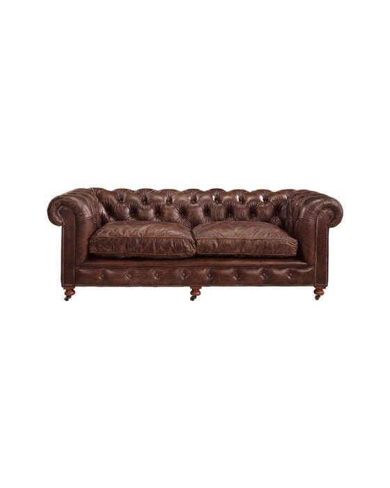 kensington soffa läder vintage cigar