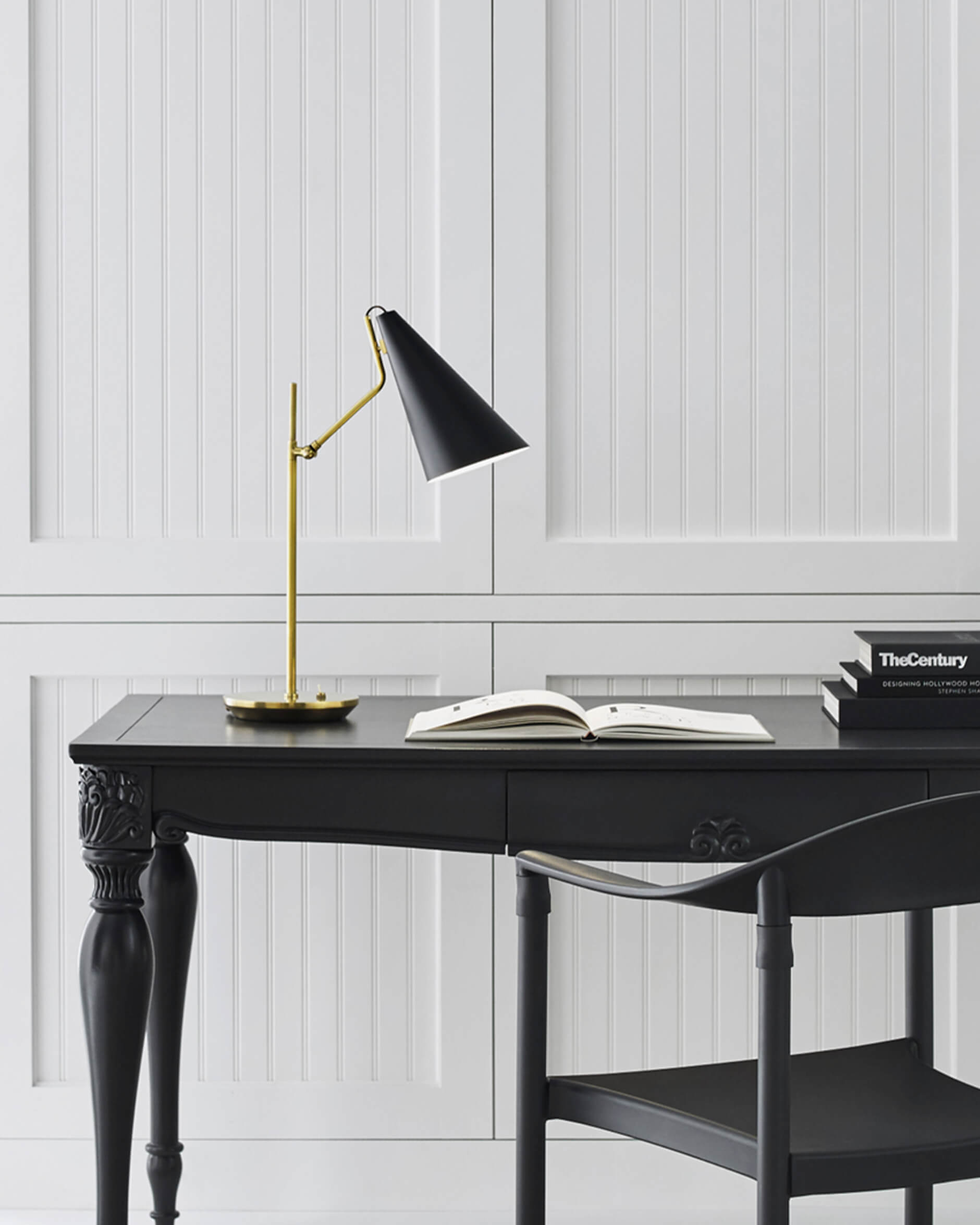 Clemente bordslampa antik mässing/svart