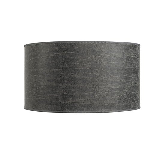 Leather grey - Cylinder lampshade leather grey