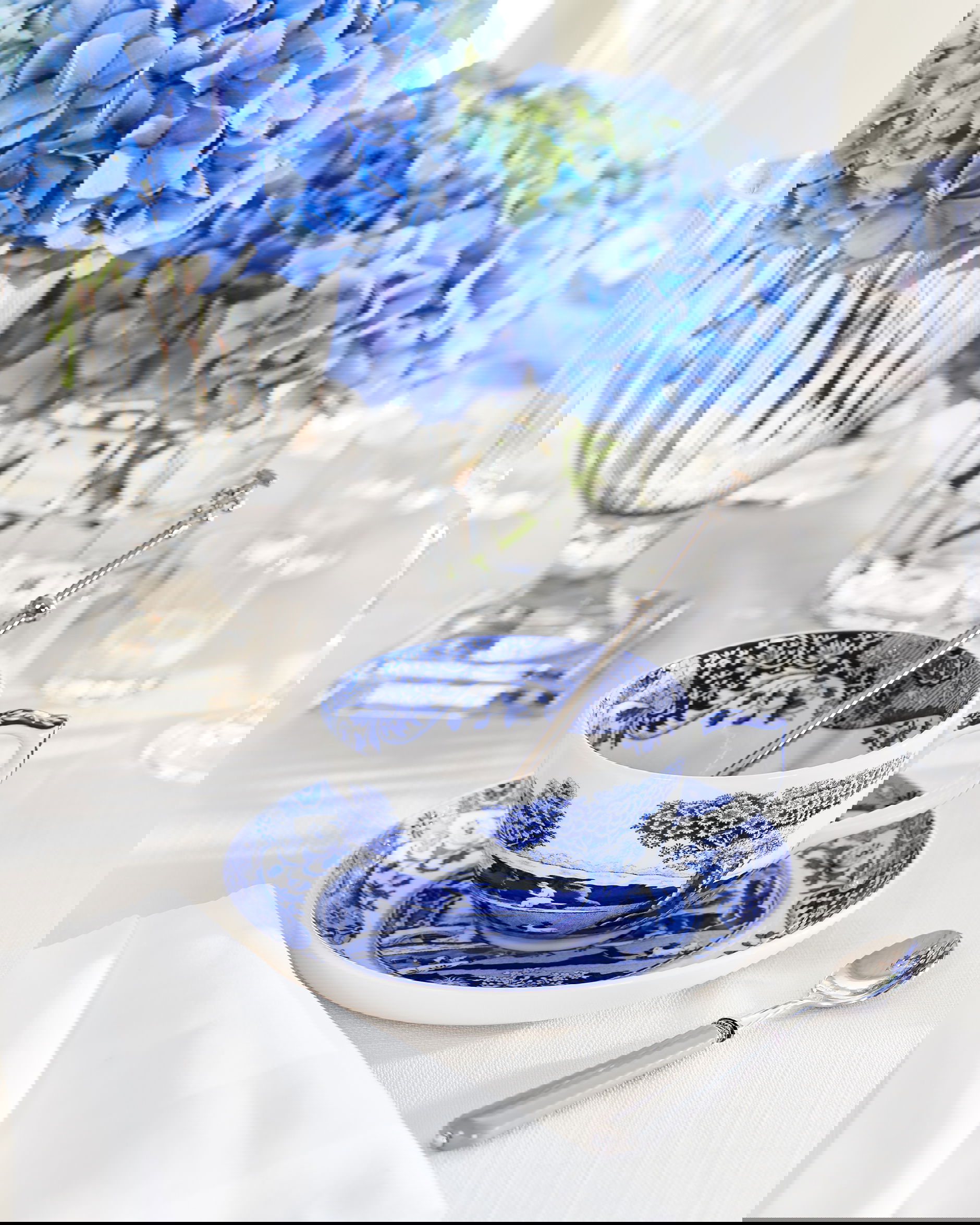 Blue Italian jumbokopp blå/vit