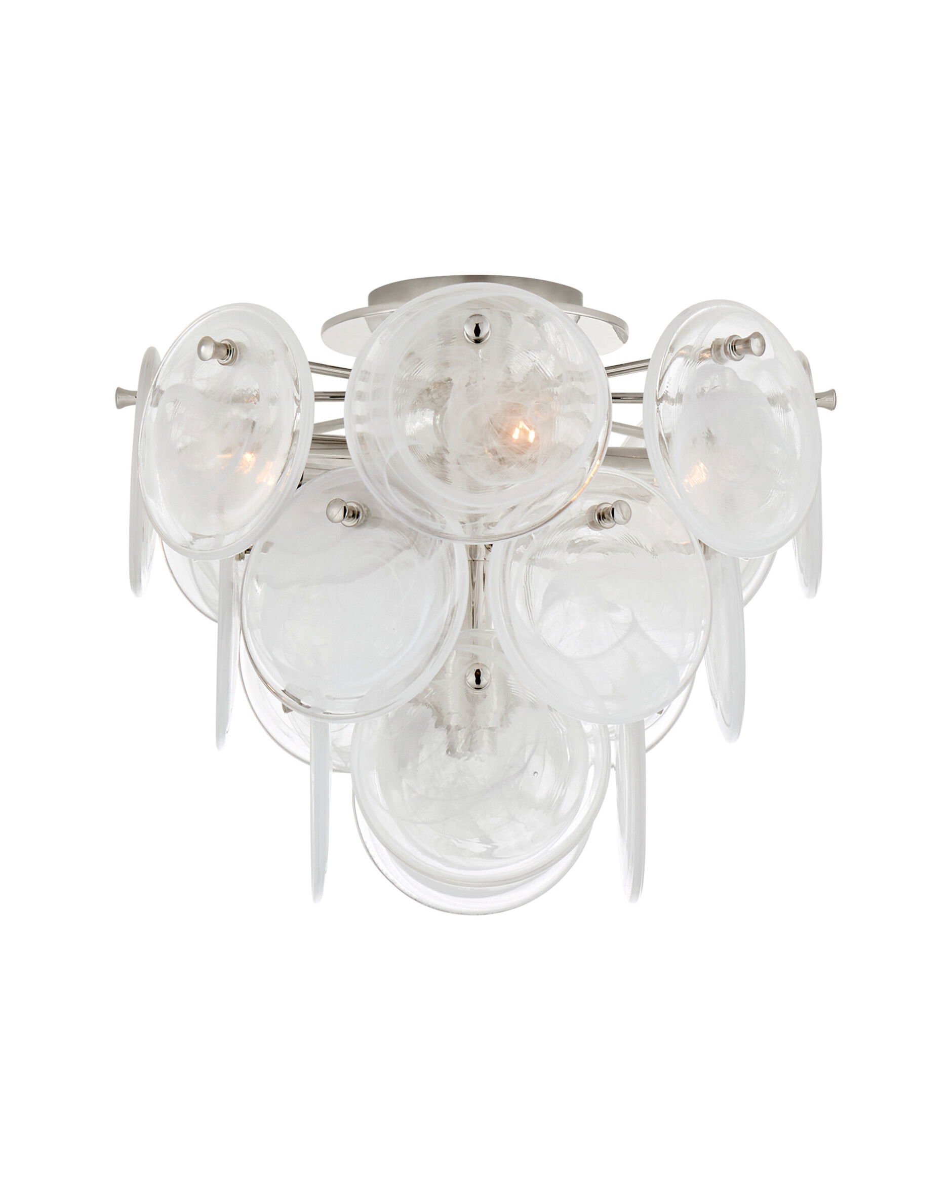 Loire plafond nickel/vitt glas M