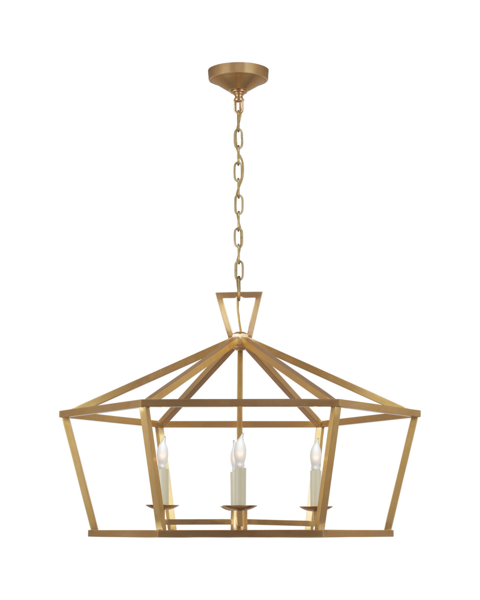 Darlana Wide taklampa sexkantig antik mässing