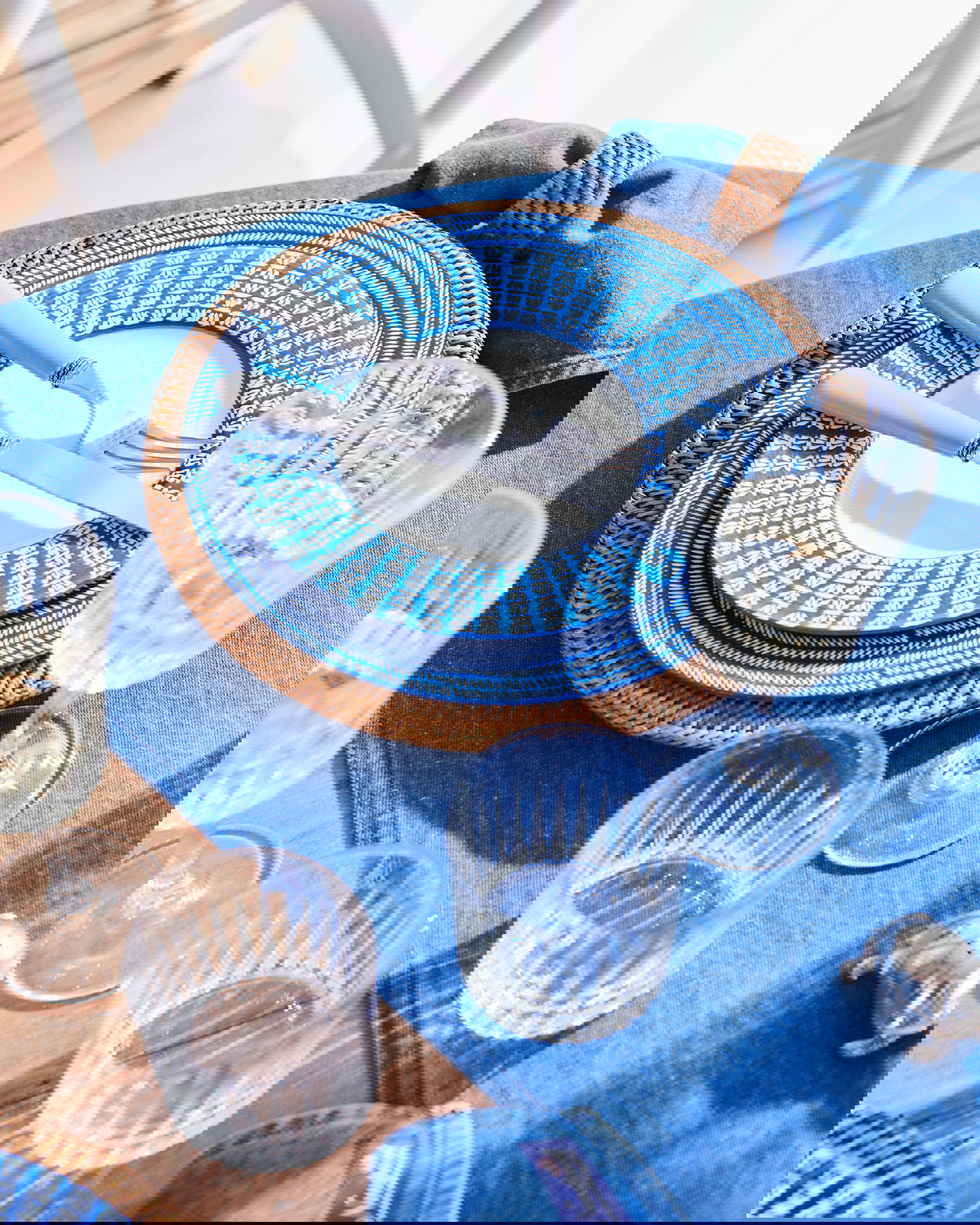 Denim table runner blue