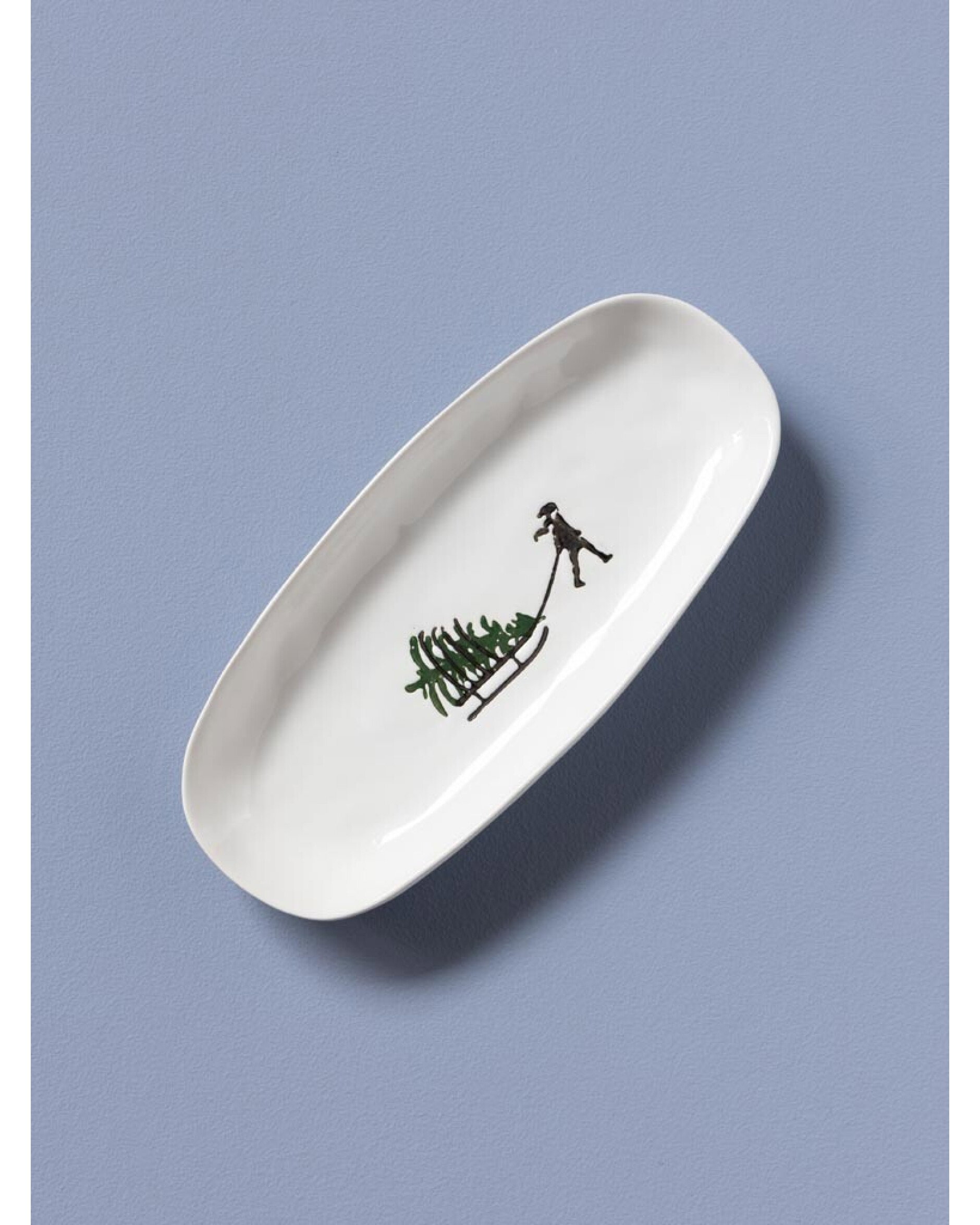 Slalom oval serving platter