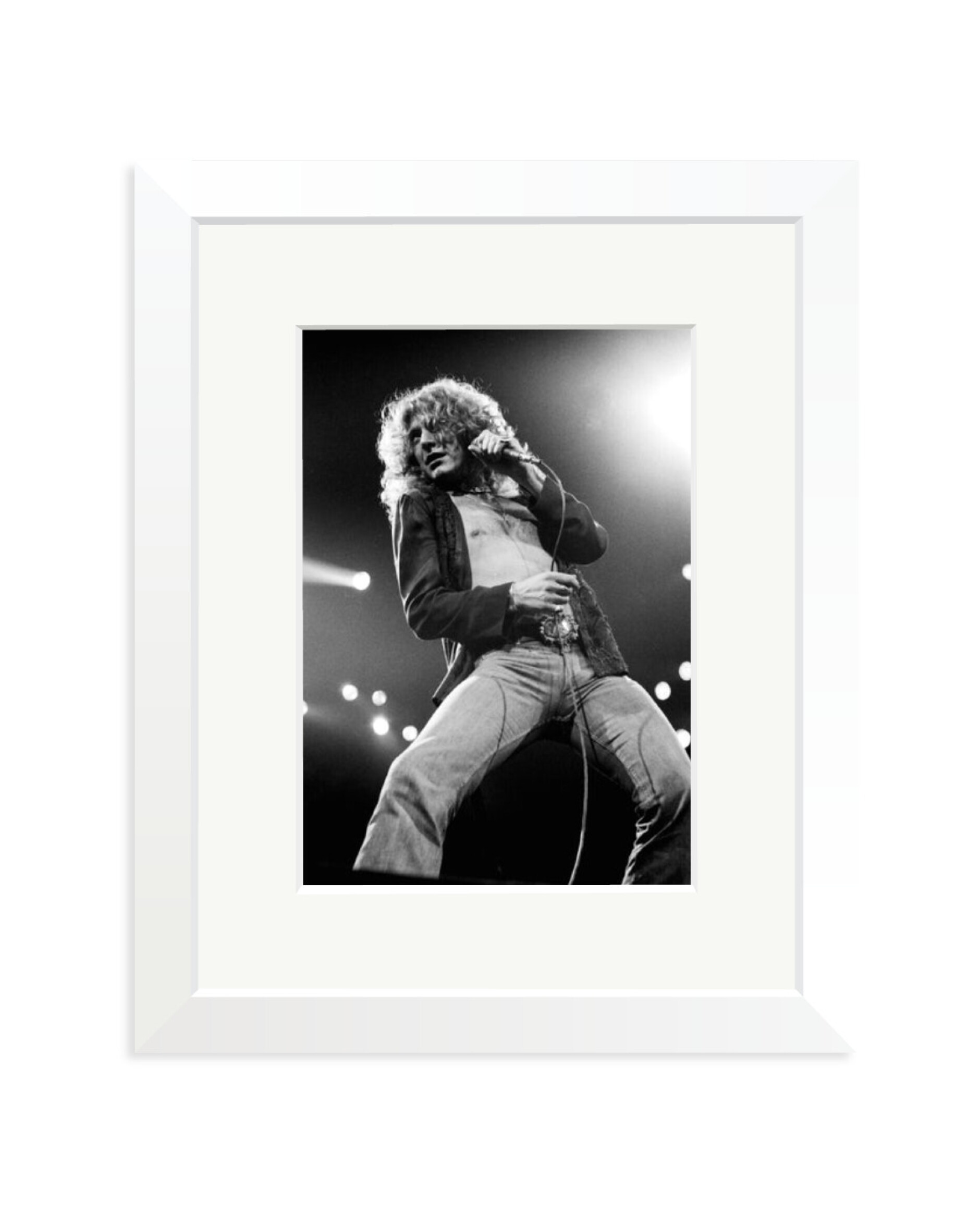 Robert Plant of Led Zeppelin 1977 White / Small