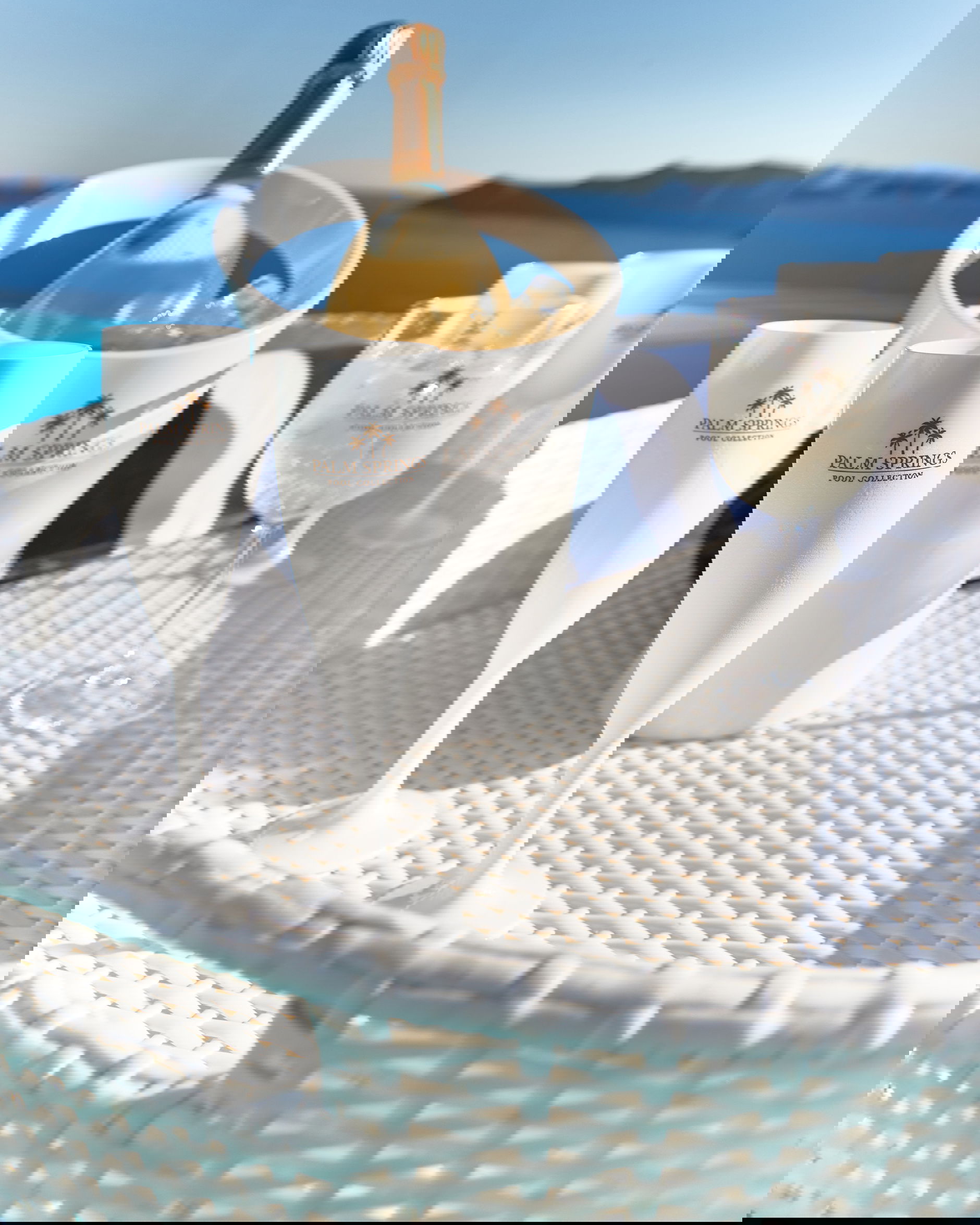 Flytande poolbricka vit rund