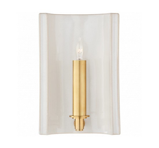 null - Leeds Small Rectangle Sconce Ivory