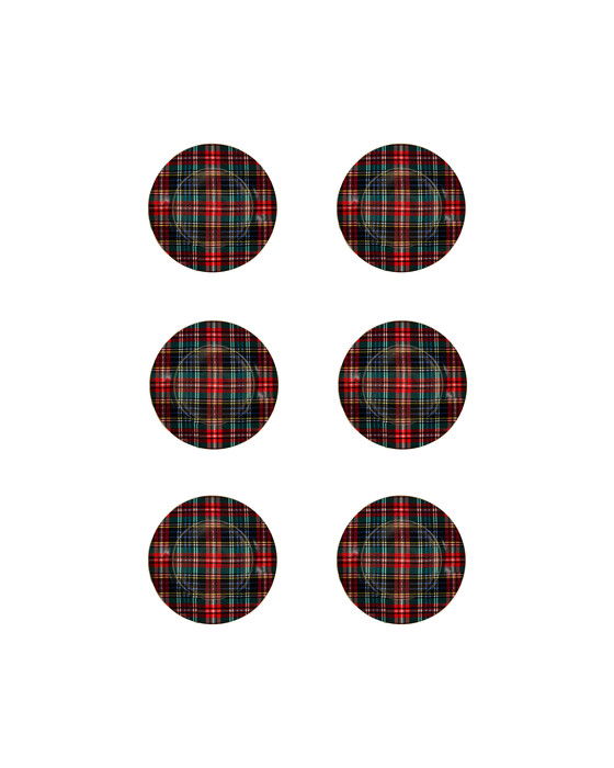 Normandie assiett röd/grön 6-pack