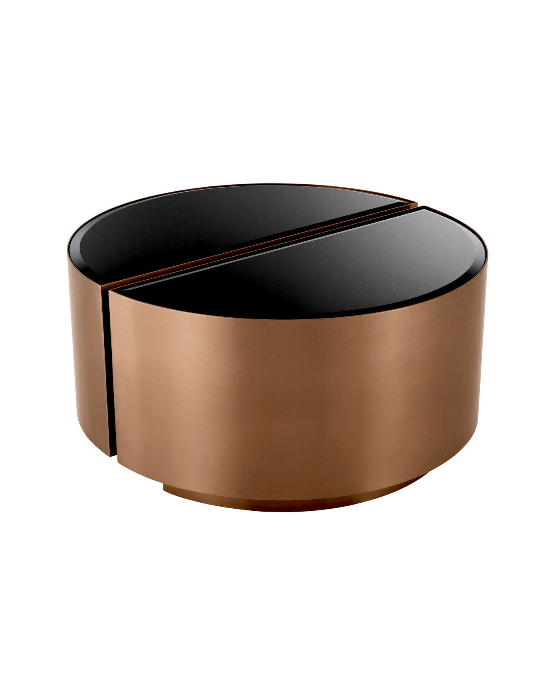 Astra bijzettafel zwart / messing set van 2