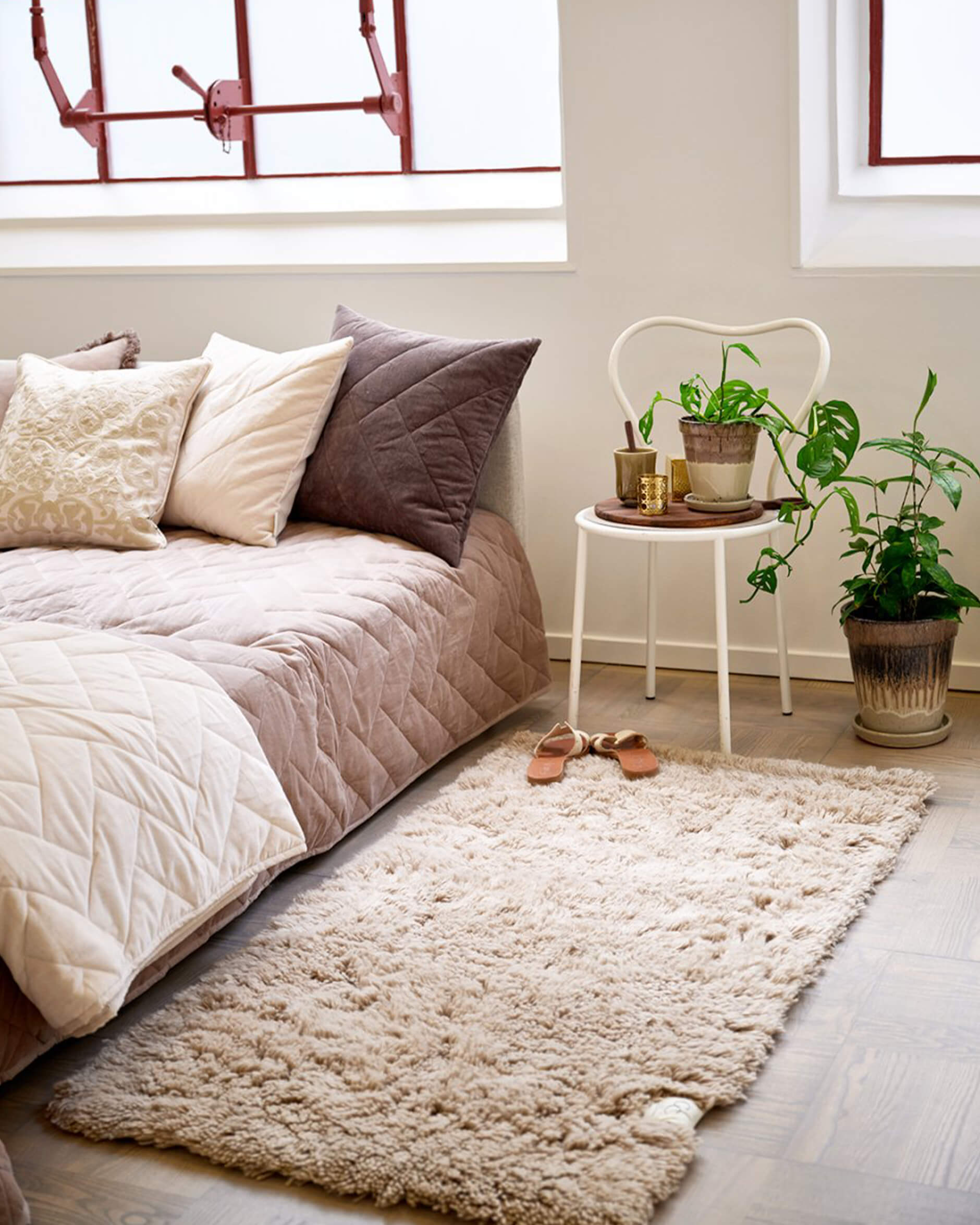 Cloudy gångmatta beige