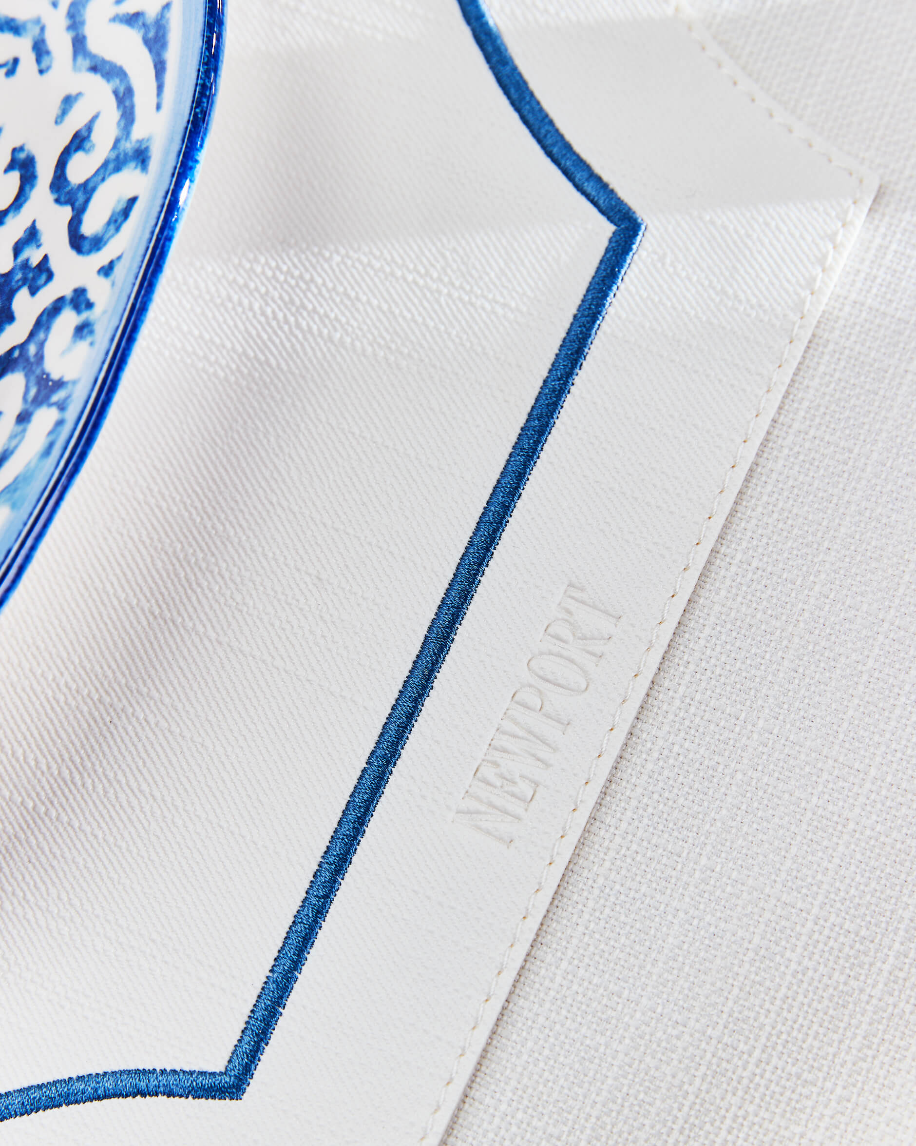 Regatta bordstablett oval vit/blå 4-pack