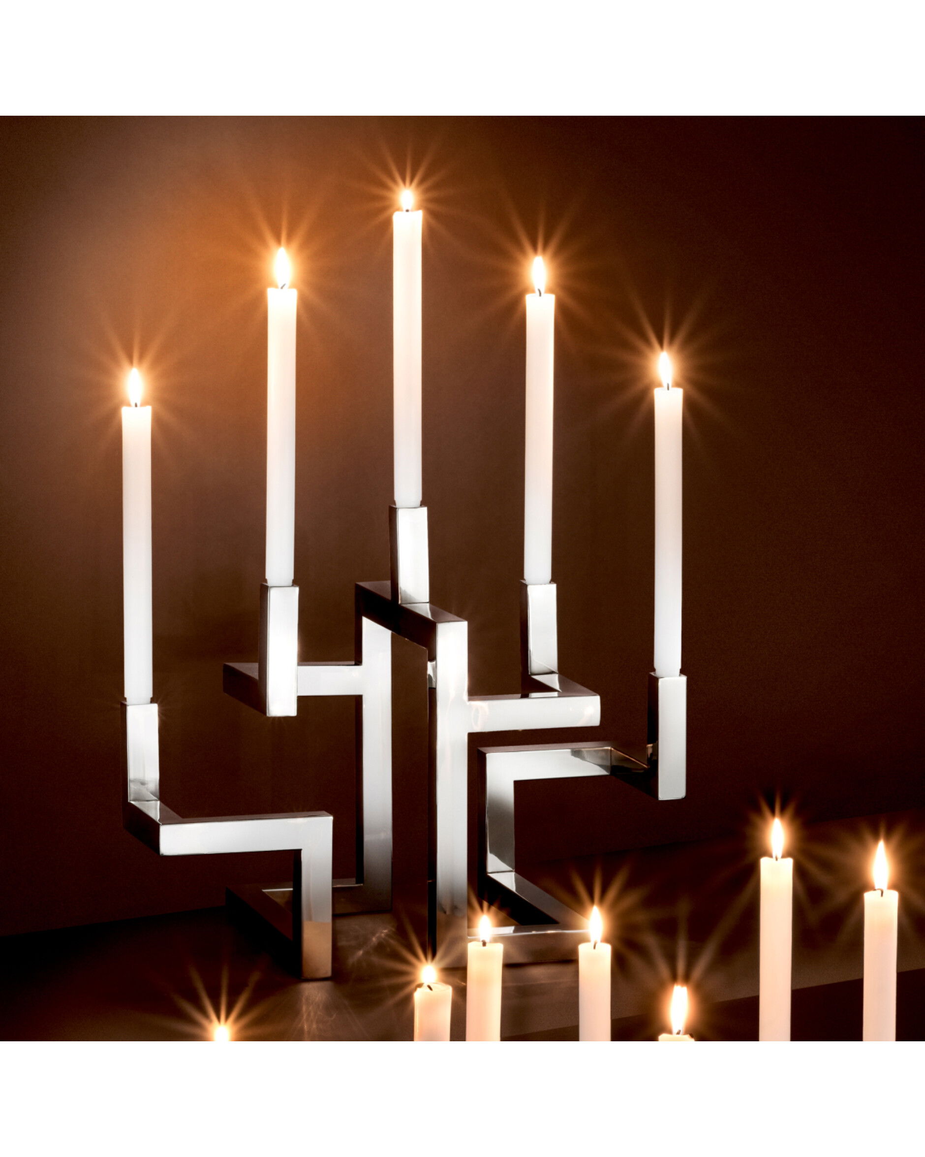 Skyline ljusstake silver