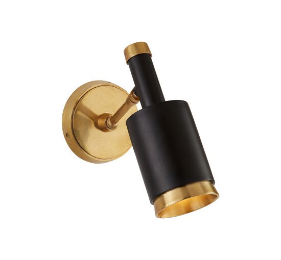 Hand-Rubbed Antique Brass/Matte Black - Anders Articulating Wall Light Antique Brass Small