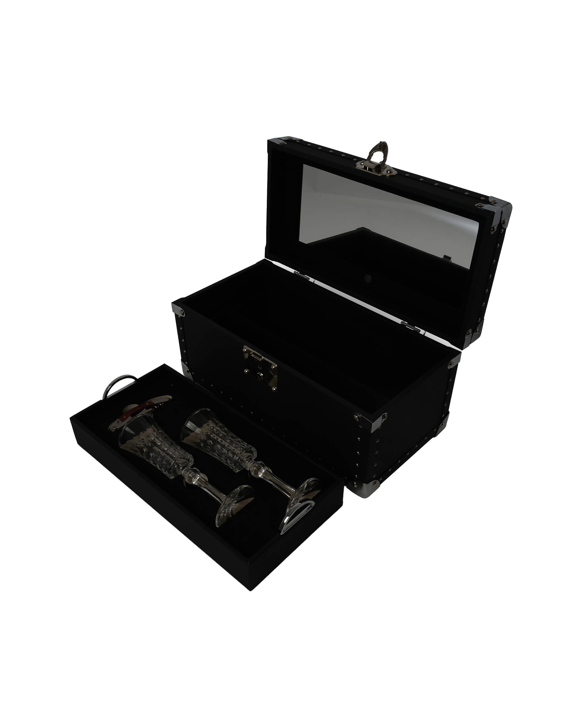 Vinglas förvaringslåda svart