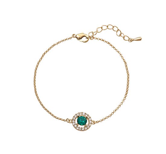 Emerald / Guld - Miss Miranda armband crystal