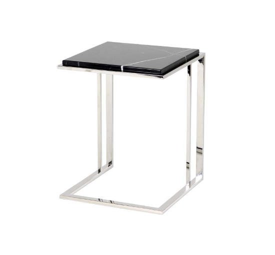 Polished Stainless Steel - Cocktail side table marble