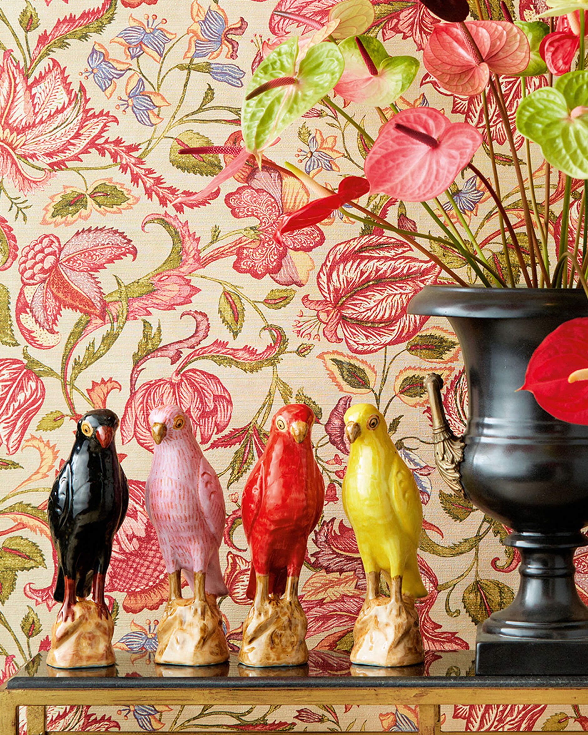 Papegoja skulptur svart