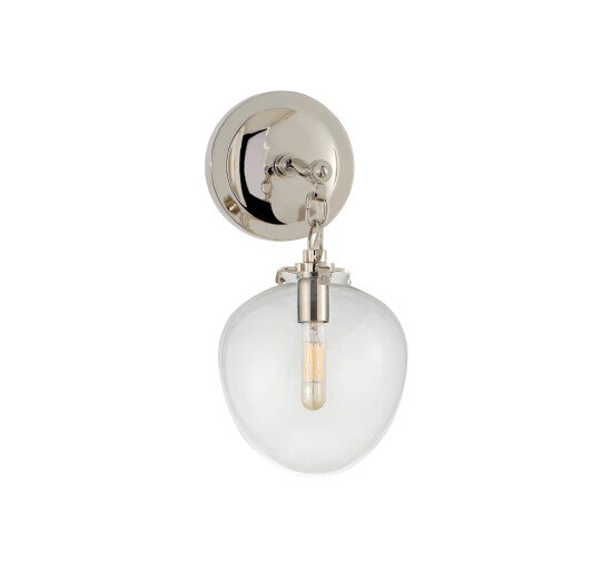 Polished Nickel - Katie Acorn Sconce Polished Nickel/White Small