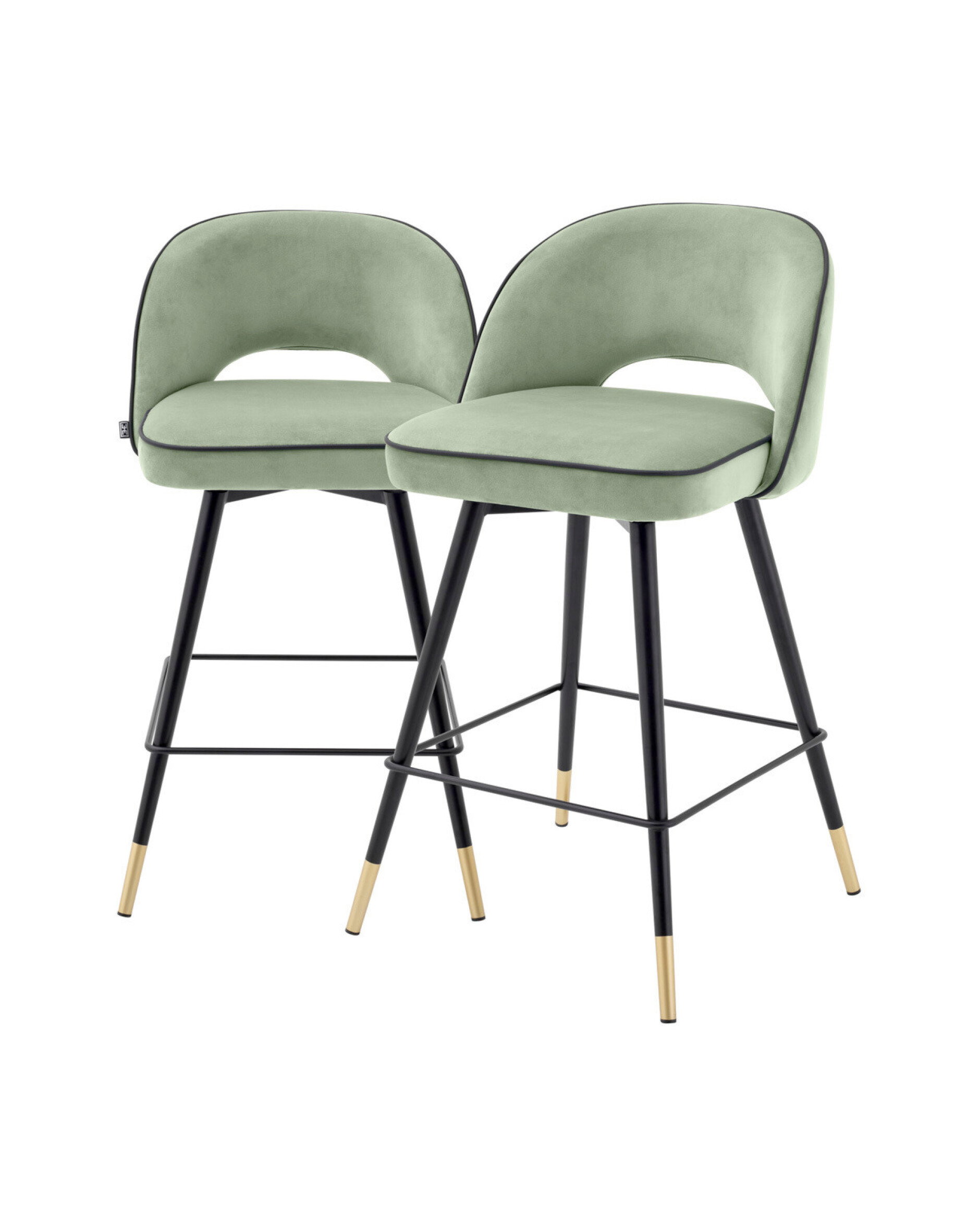 Cliff Counter Stool Savona Pistache Green Velvet Set of 2