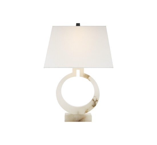 Alabaster - Ring Form Table Lamp Antique Brass Large