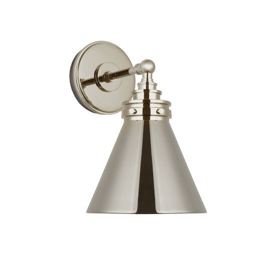 null - Parkington Small Single Wall Light Nickel/White glass