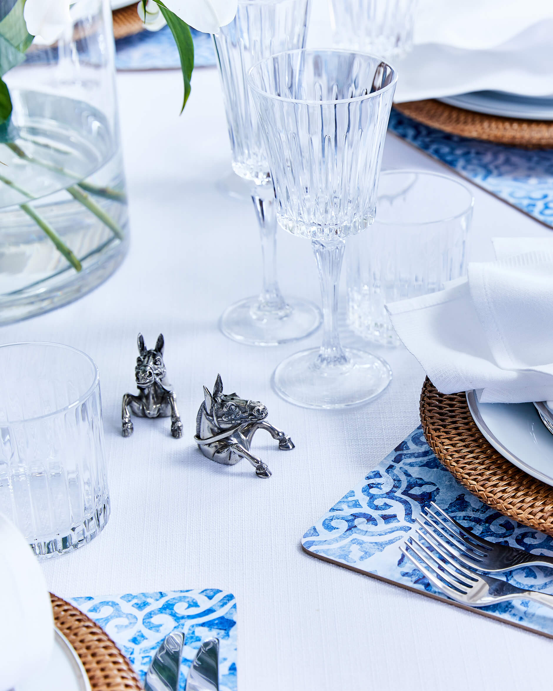 Hästar salt- och pepparkar tenn