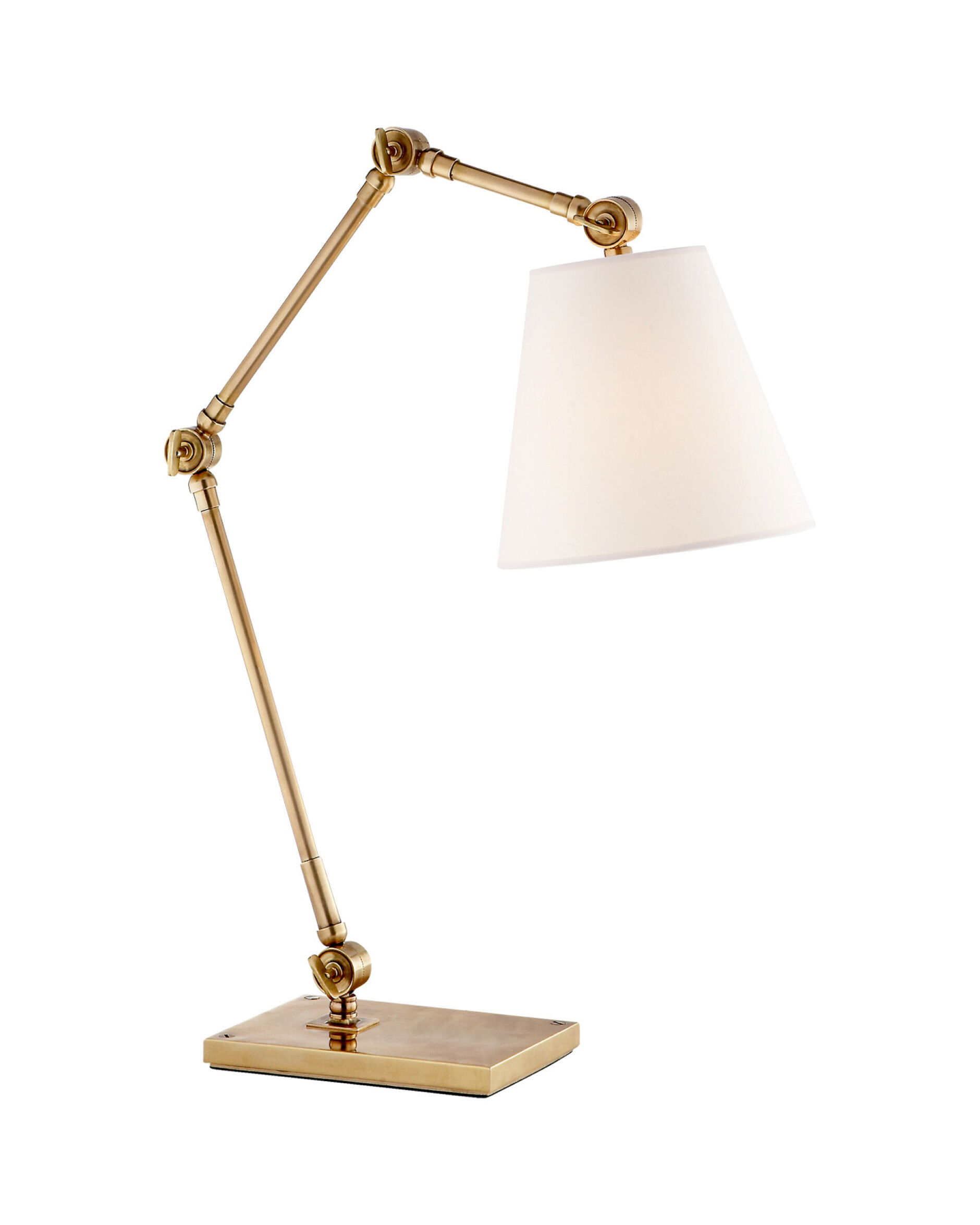 Graves skrivbordslampa antik mässing/linne