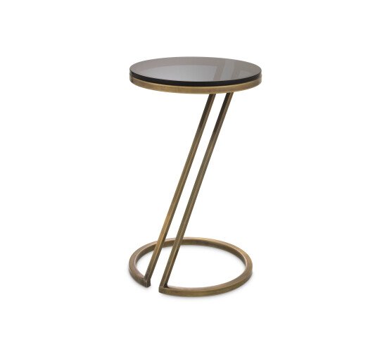 Vintage brass finish - Falcone side table polished stainless steel