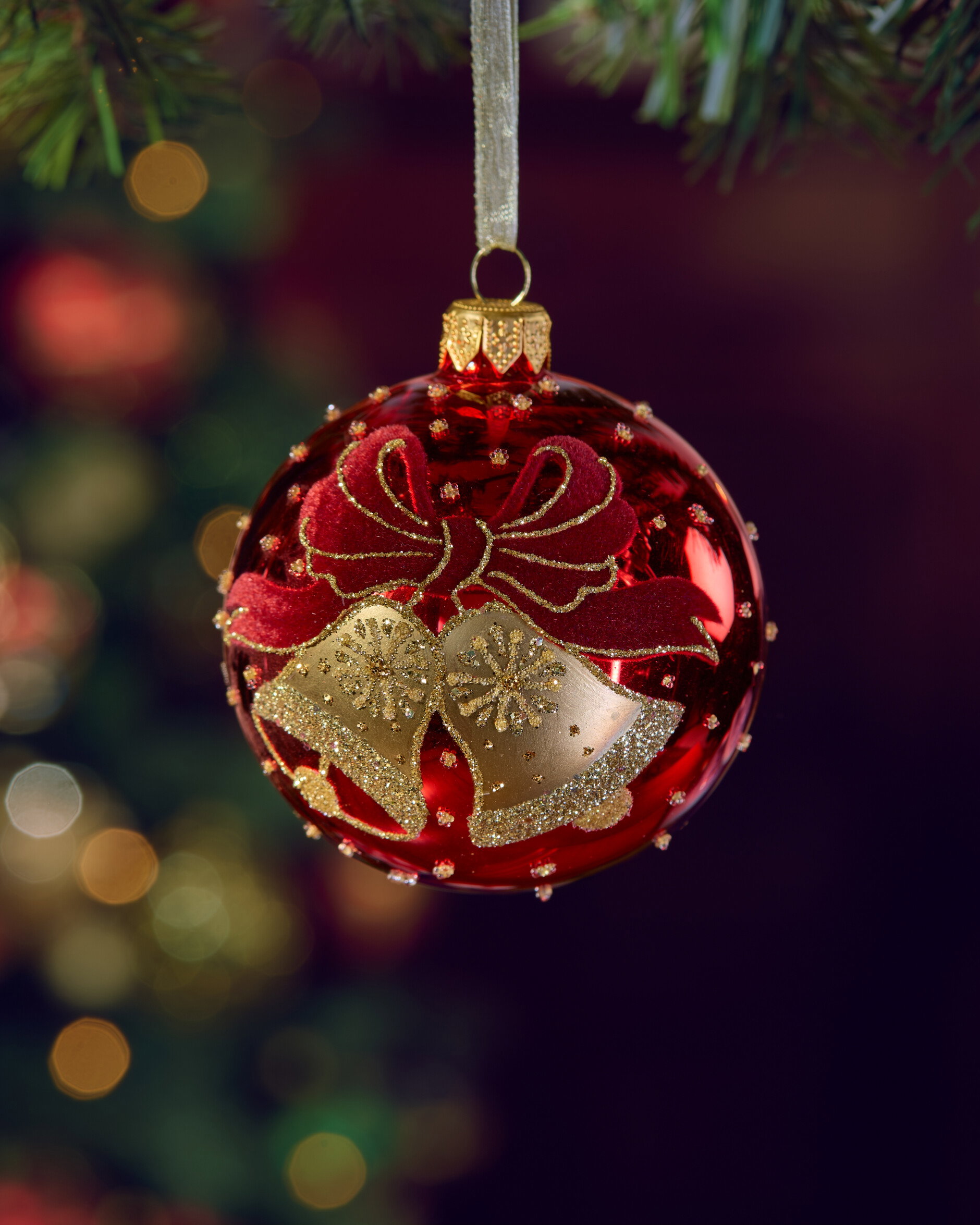 Tiara Weihnachtskugel rot 8 cm