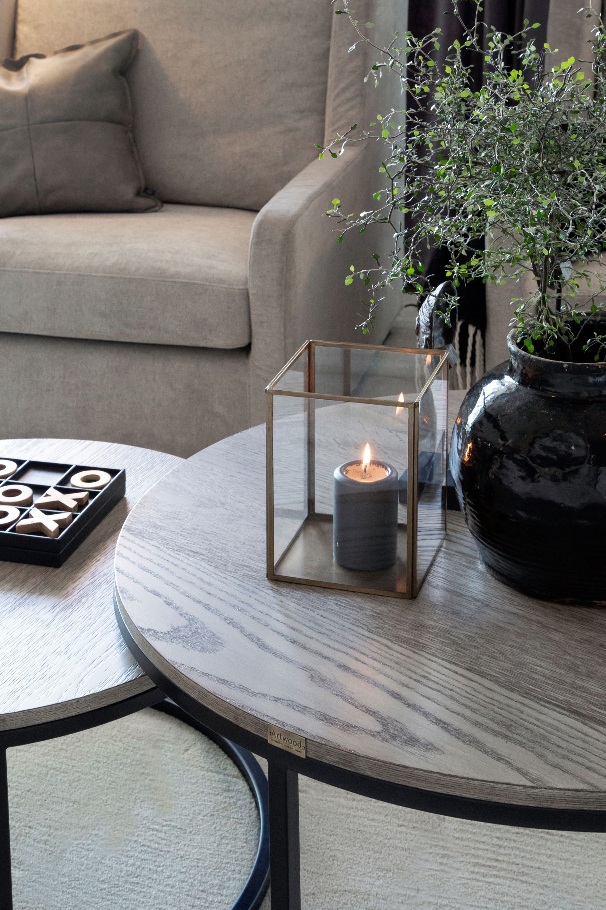 Mason Coffee Table Antique Grey 2 pcs OUTLET