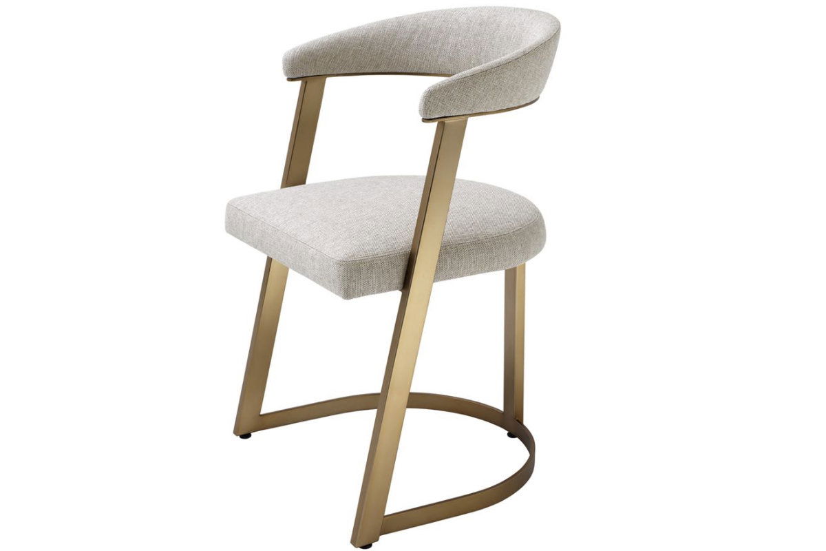 Dexter matstol beige/natur mässing