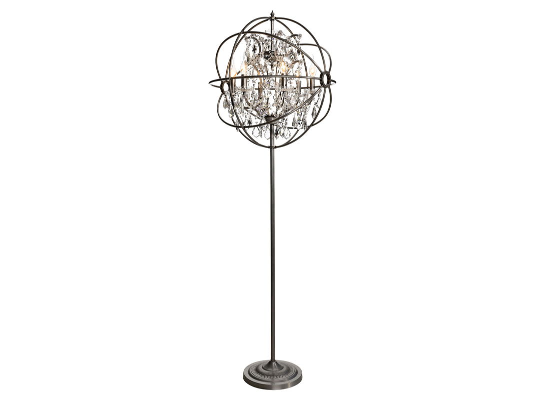 Rome golvlampa natural iron/kristall