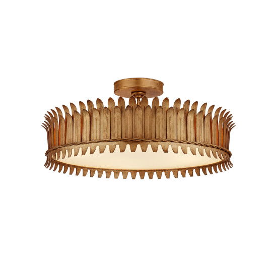 null - Leslie 21" Semi-Flush Gilded Iron