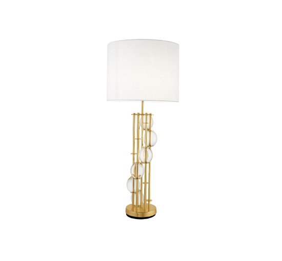 Gold/white shade - Lorenzo Table Lamp Brass