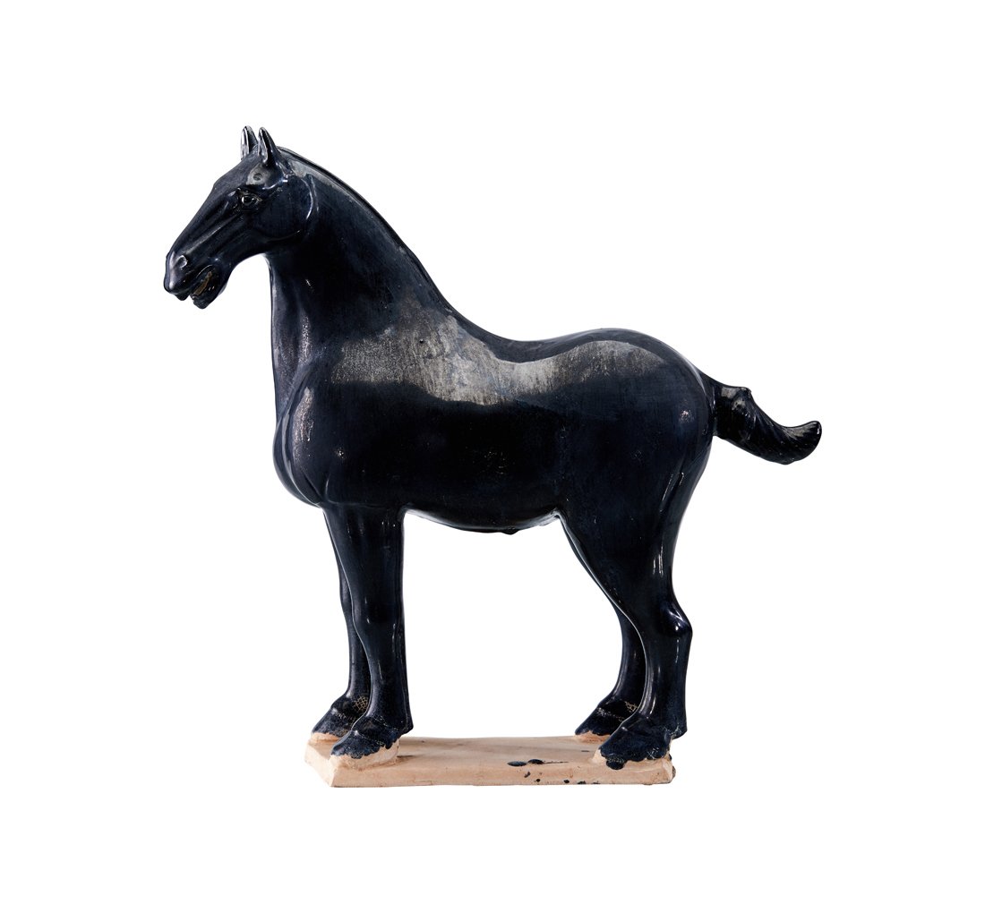 Zwart - Tang horse sculpture black