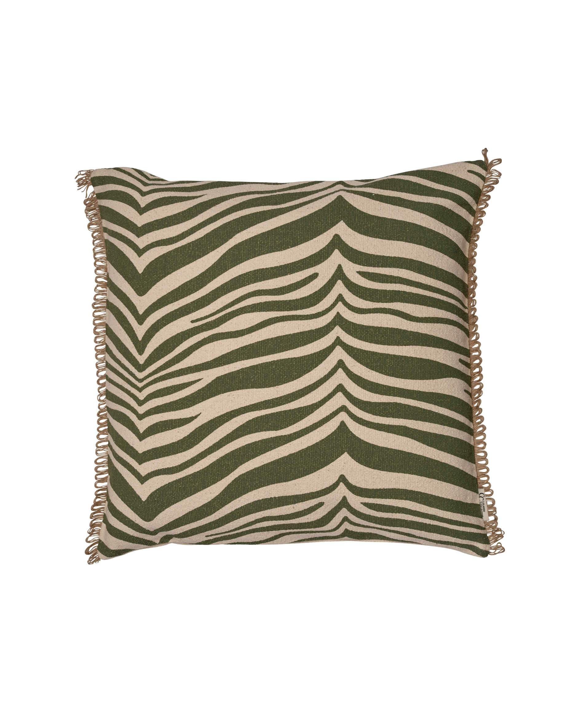 Zebra Cushion Green