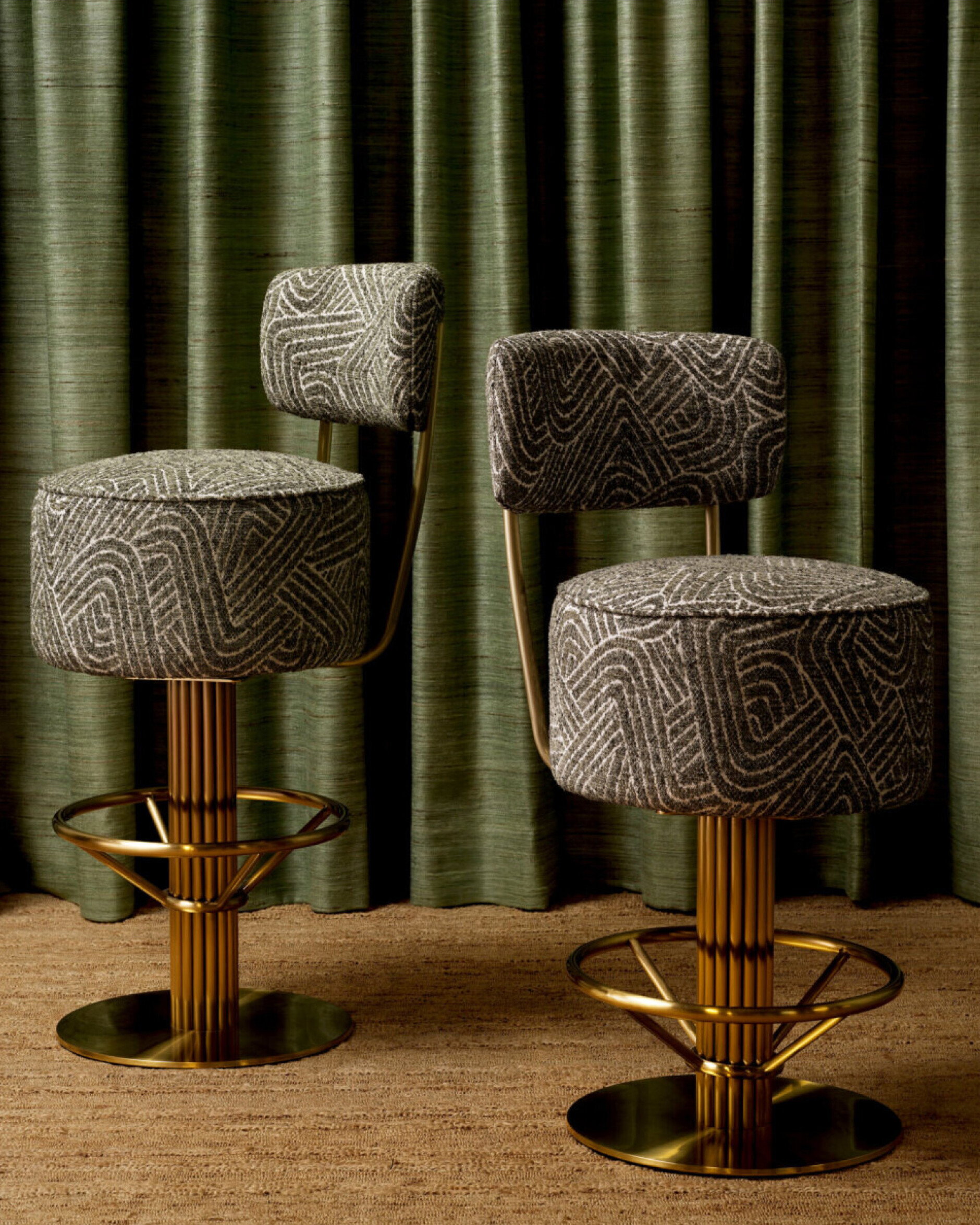 Carleton counter stool with back Camari Green