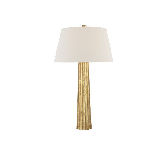 Gilded Iron - Fluted Spire Table Lamp White Large