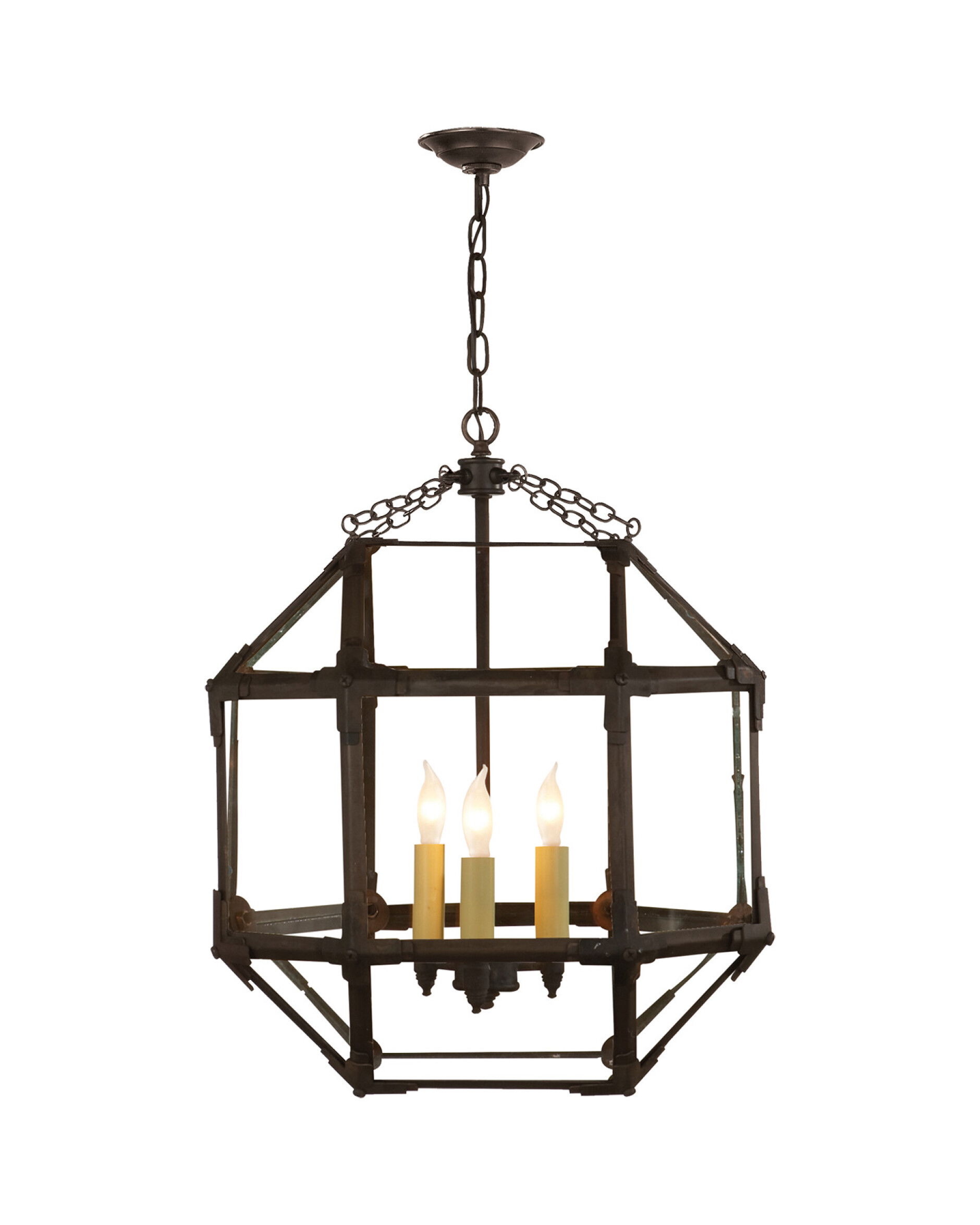 Morris taklampa antik zink/klarglas M