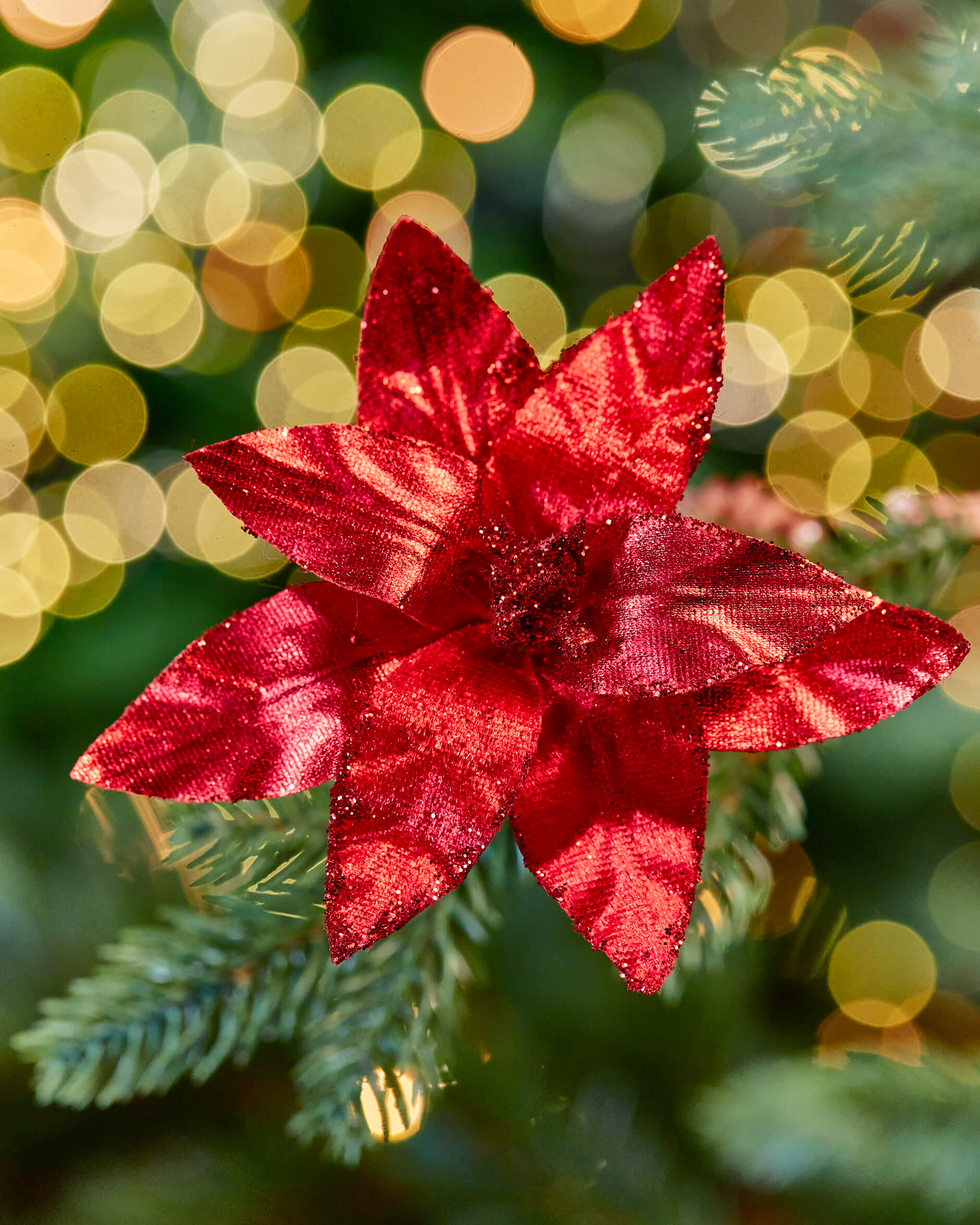 Eleanor Poinsettia Ornament Red