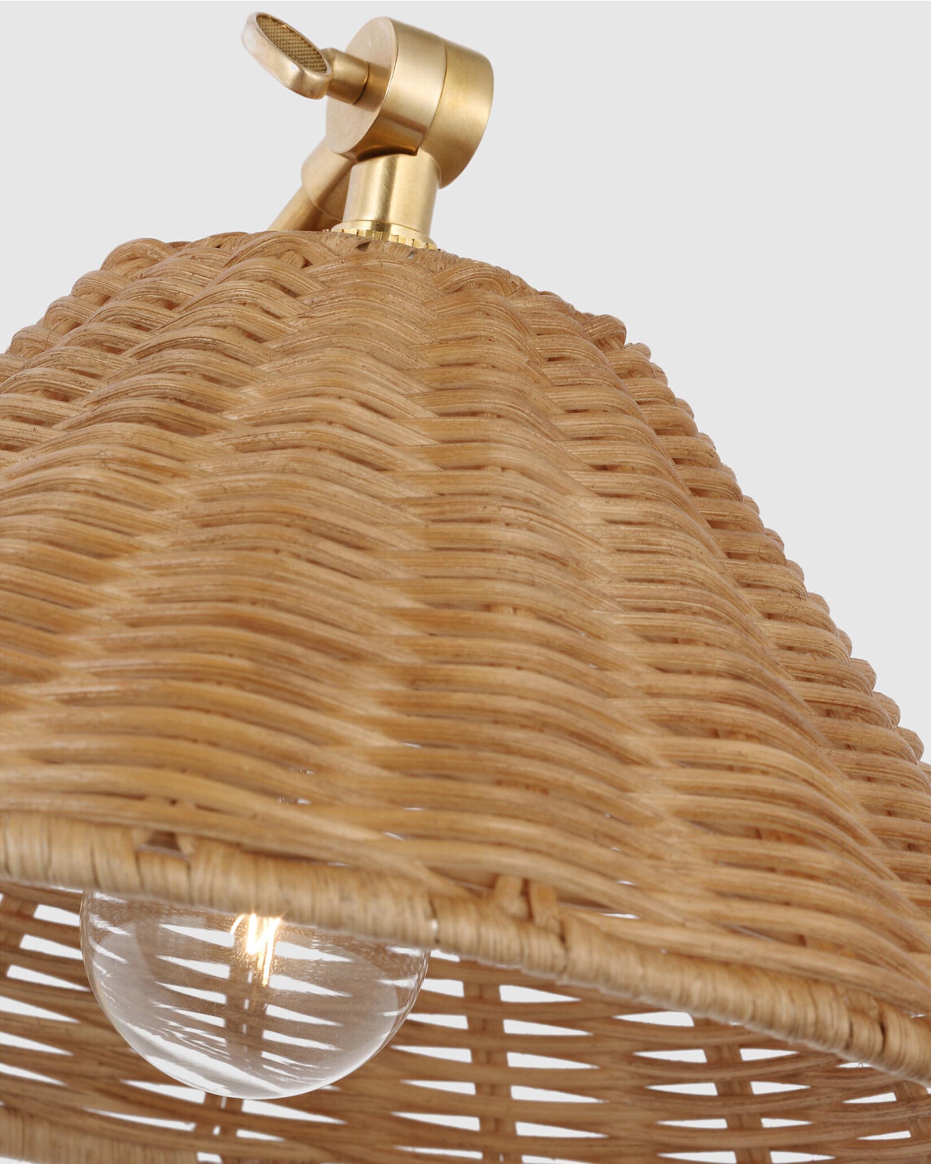 Wimberley Double Library Wall Light Brass