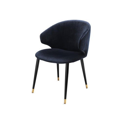 Savona midnight blue velvet - Volante dining chair velvet savona midnight blue