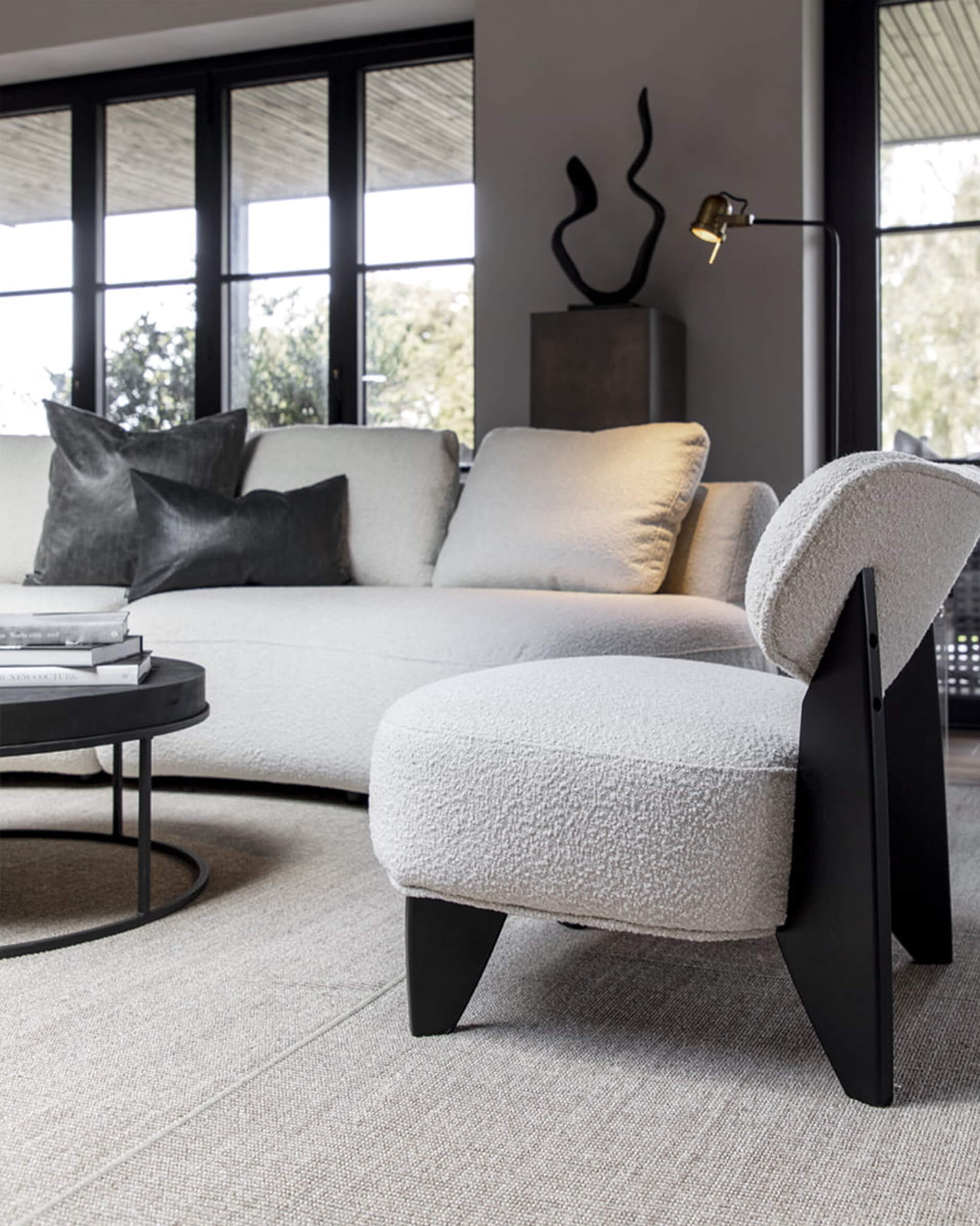 Cadiz fåtölj bouclé cream