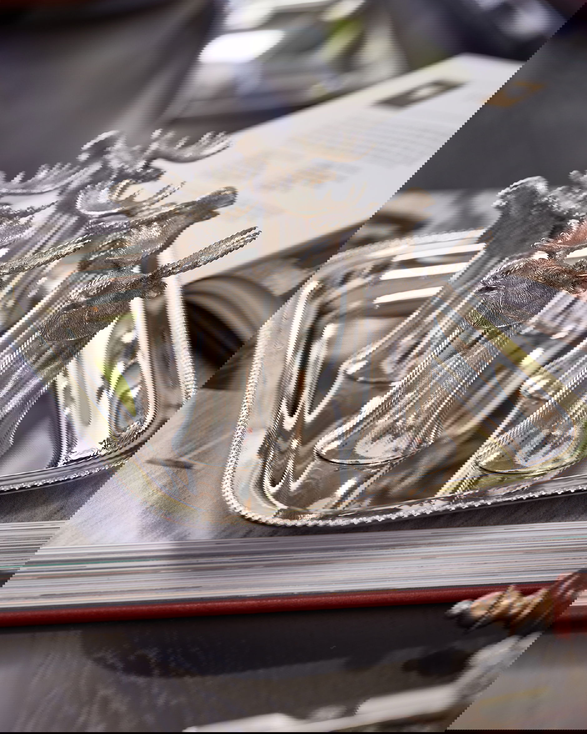 Moose whiskyglass, tinn