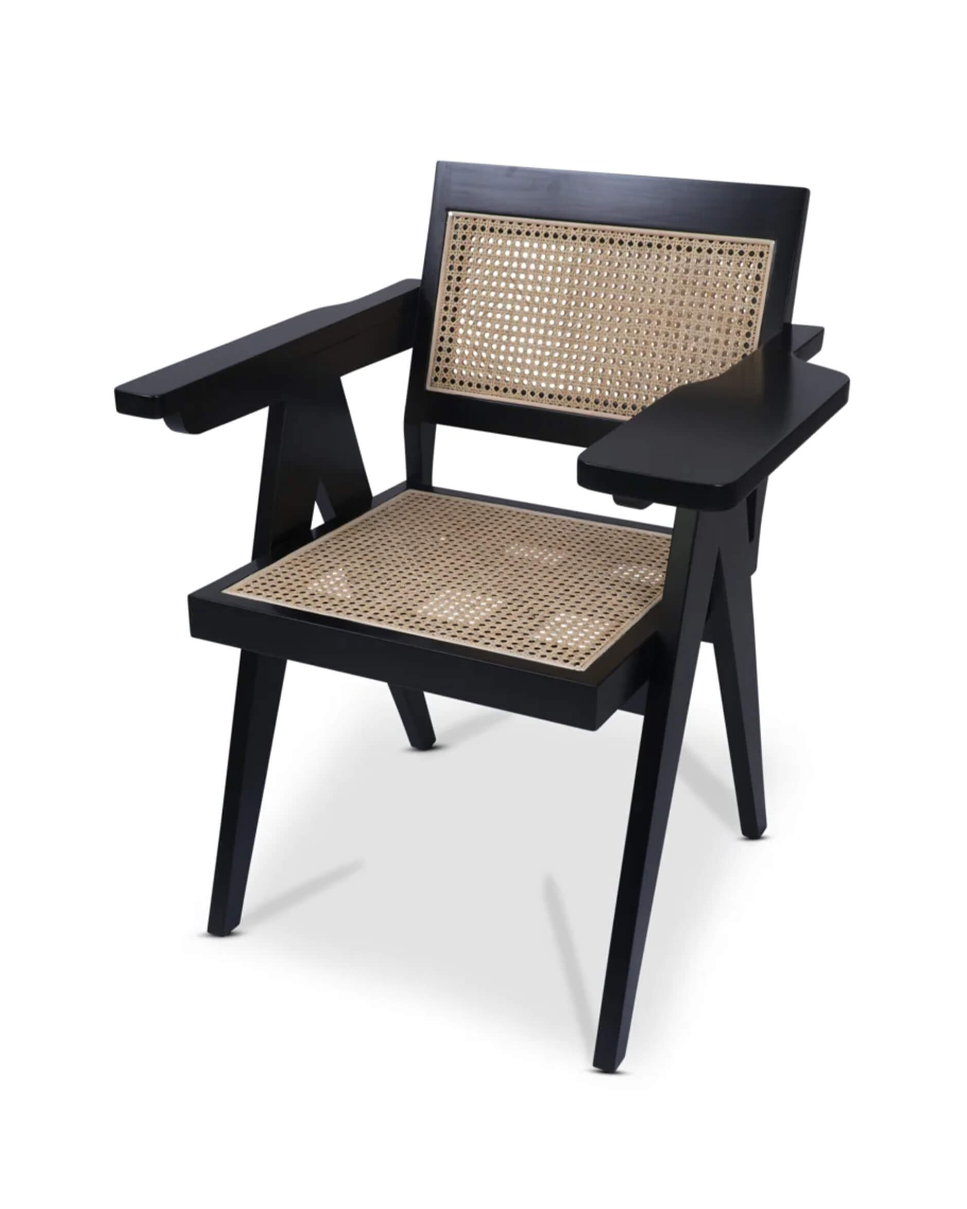 Mid-Century armleunstoel zwart